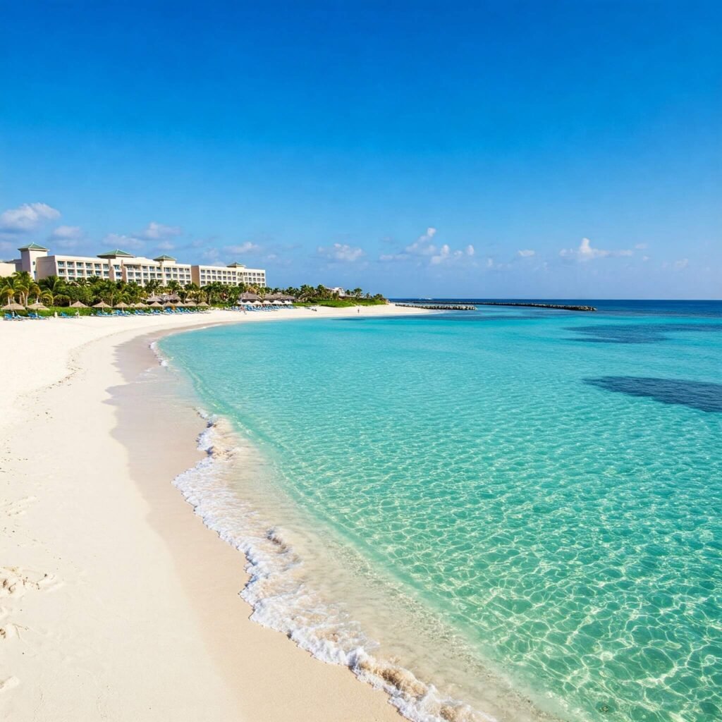 "Oceanfront luxury resort beach view"