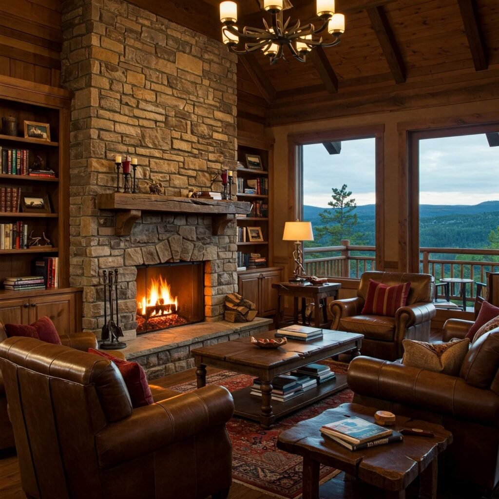 Cozy Lodge Fireplace