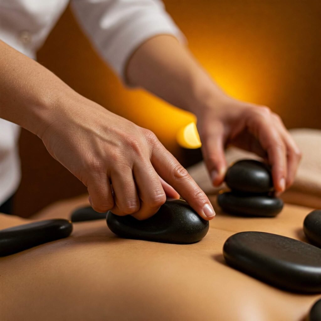 Hot stone massage therapy