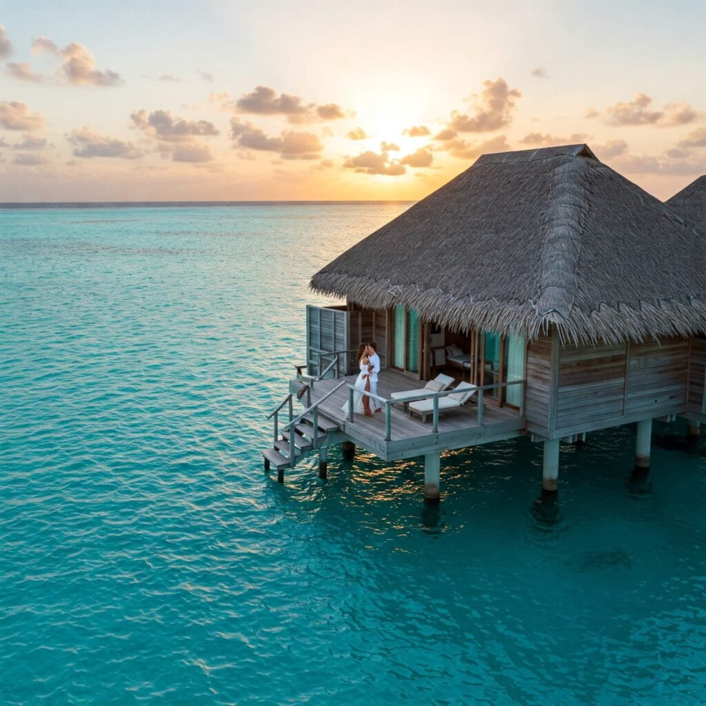 Overwater bungalow at The Brando, French Polynesia.