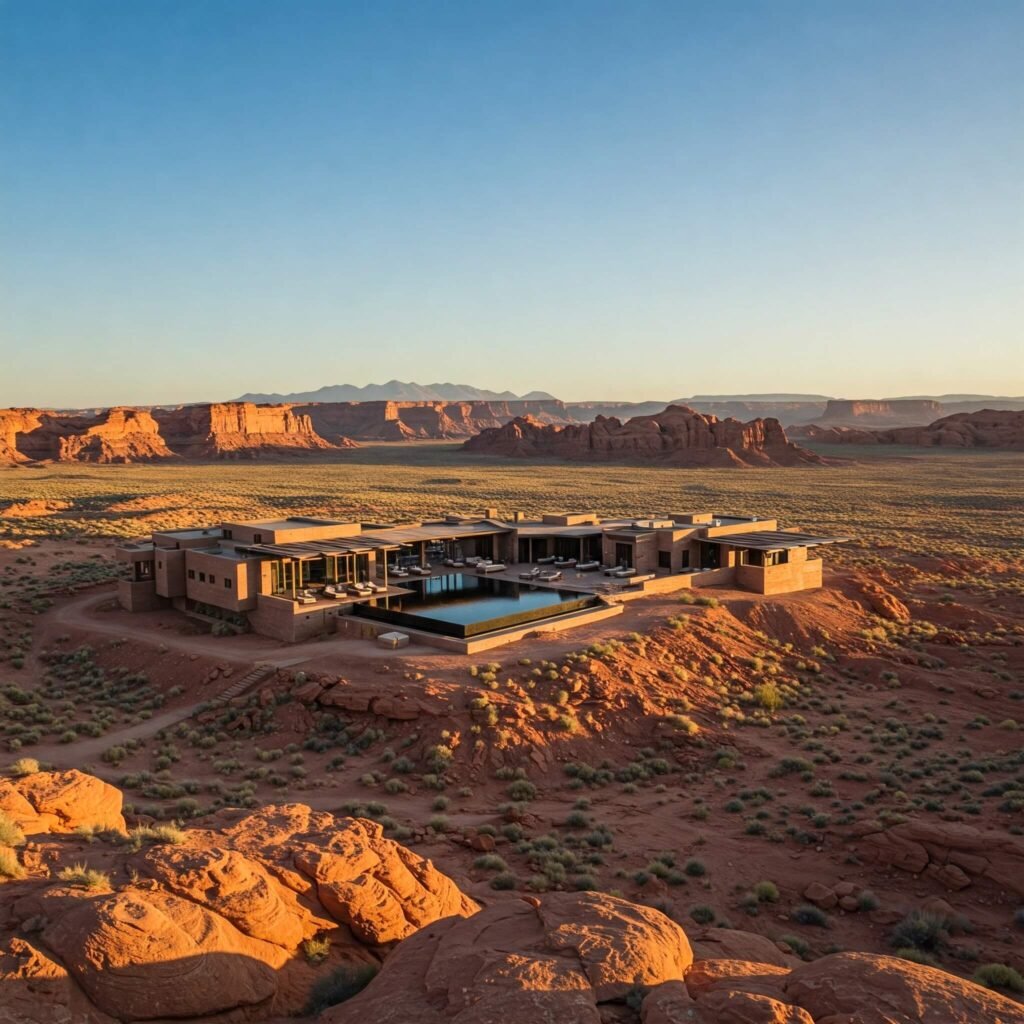 Amangiri nestled in the desert landscape