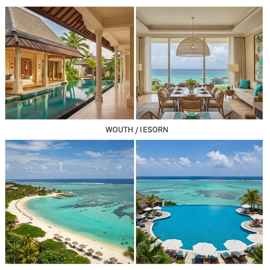 "Luxury resort feature collage"