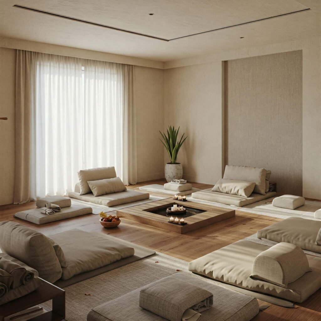 Serene Meditation Room in Luxury Retreat