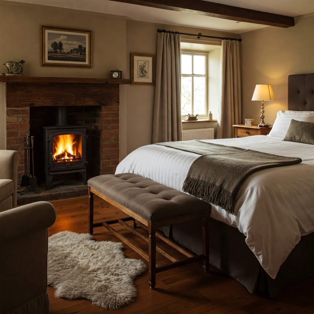 Cozy Fireplace in Romantic Cottage