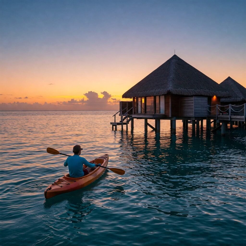 Sunset Kayaking Overwater Bungalow