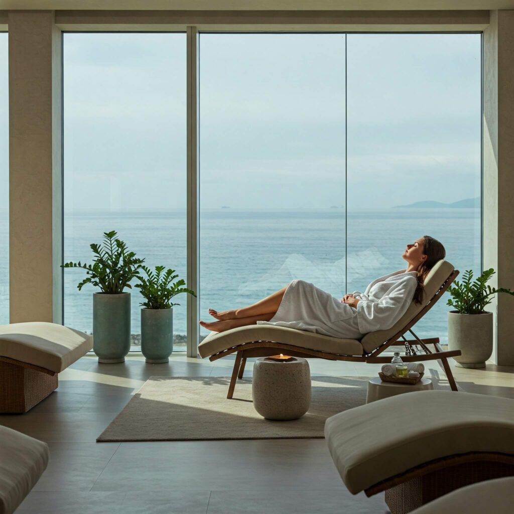 "Ocean view luxury spa relaxation"