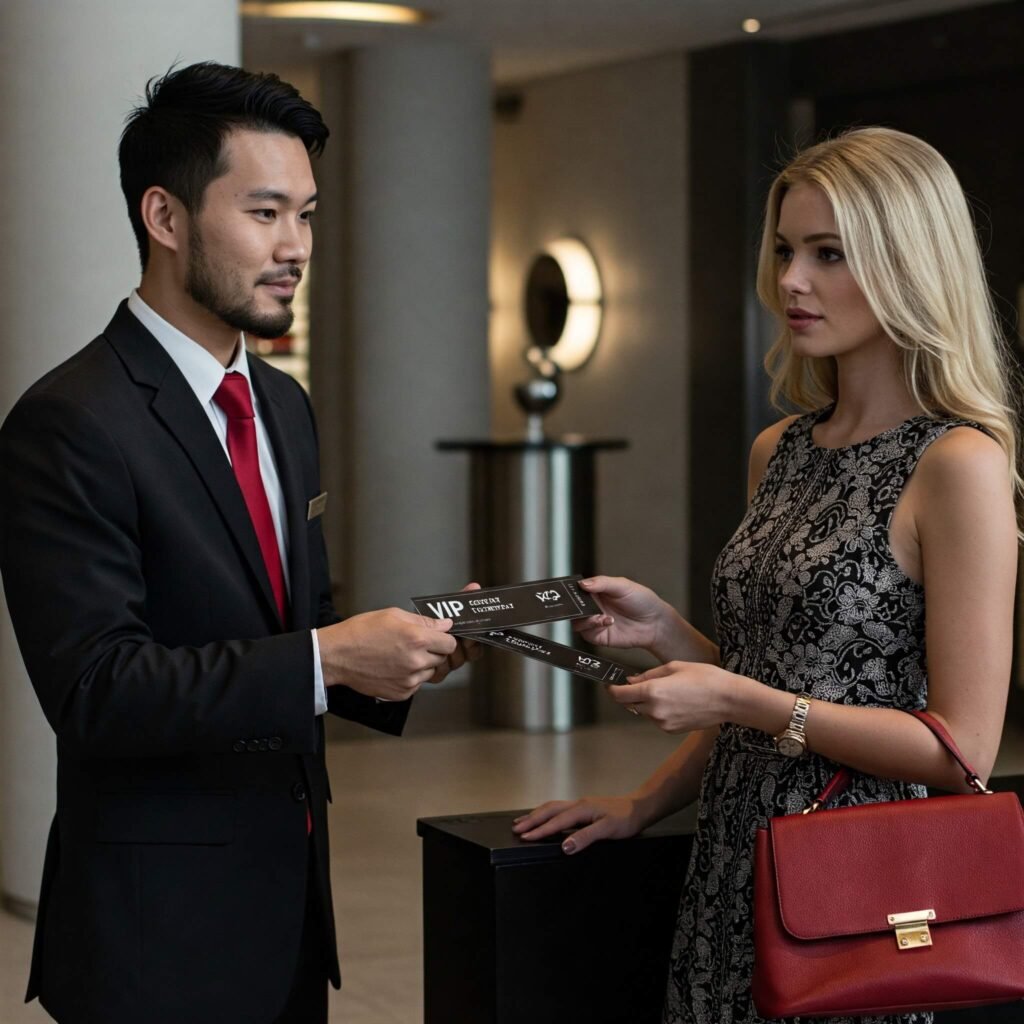 VIP event tickets handover