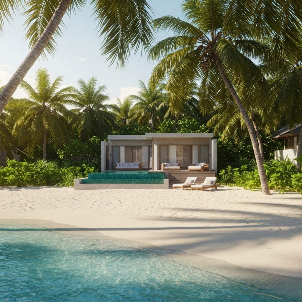 Secluded beach villa with private access