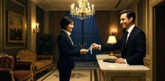 What Concierge Services Can REALLY Do for Your Luxury Stay Elegant hotel lobby at night — soft lighting, marble floors, and a smiling concierge handing over keys to a guest.